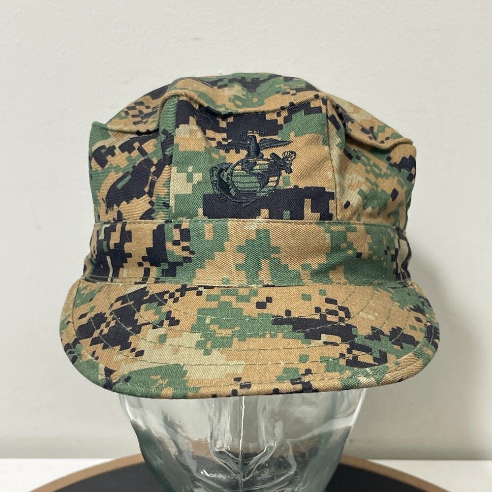 USMC 8-Point Cover Hat Medium‎ Woodland MARPAT Camo Garrison Cap Made in USA